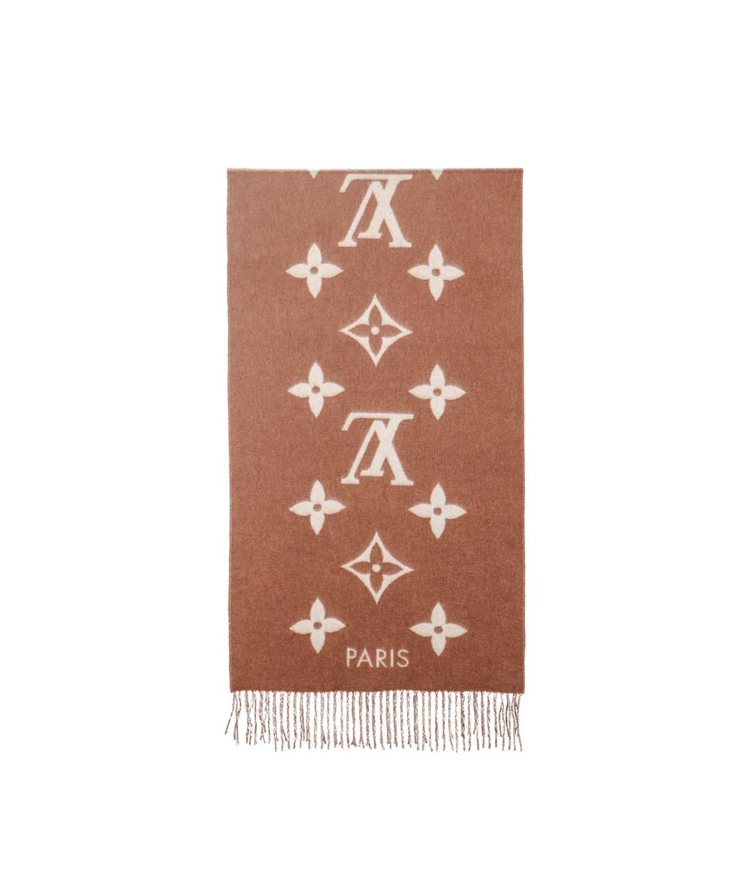 LOUIS VUITTON Коричневый шарф, фото 3