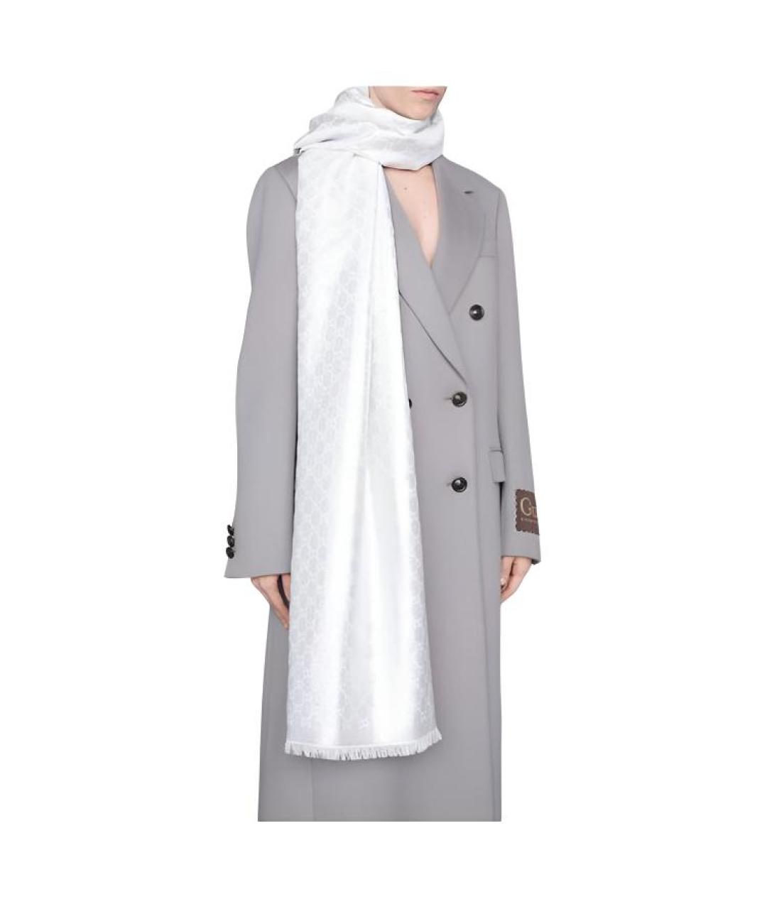 GUCCI Серый шарф, фото 3