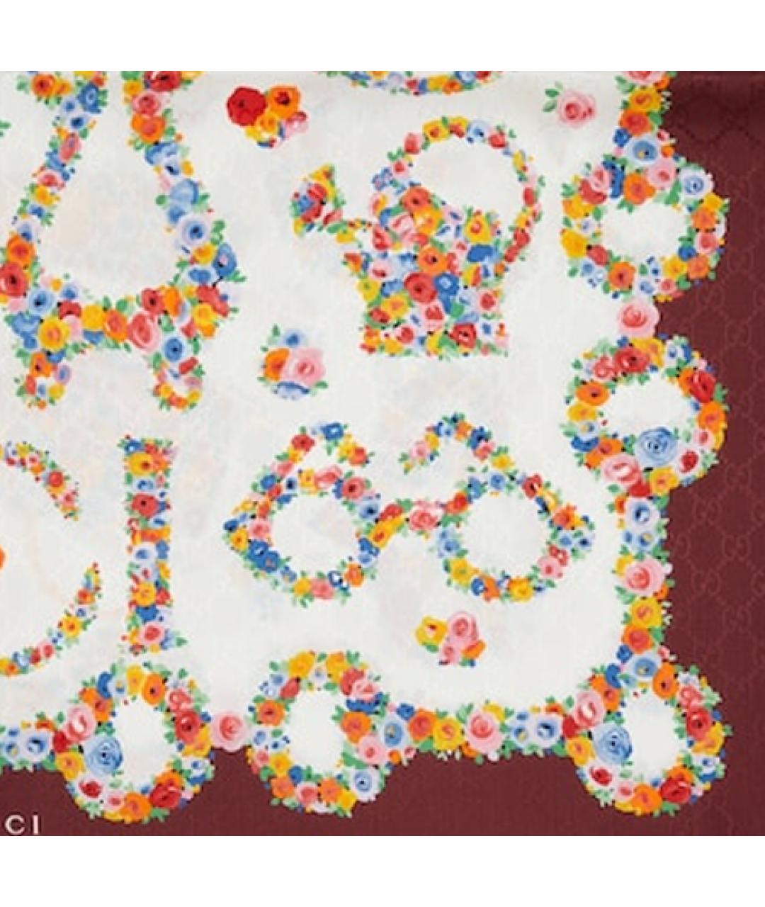 GUCCI Красный шелковый шарф, фото 2