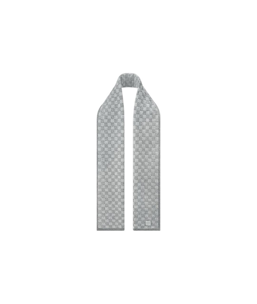 LOUIS VUITTON Серый шарф, фото 3