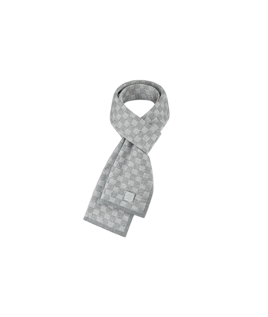 LOUIS VUITTON Серый шарф, фото 2