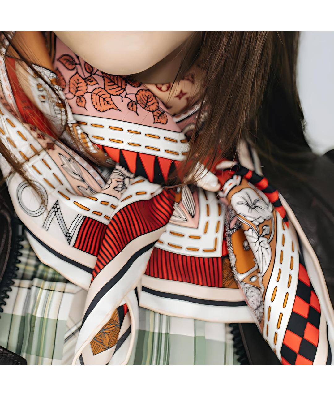 LOUIS VUITTON Коричневый шарф, фото 3