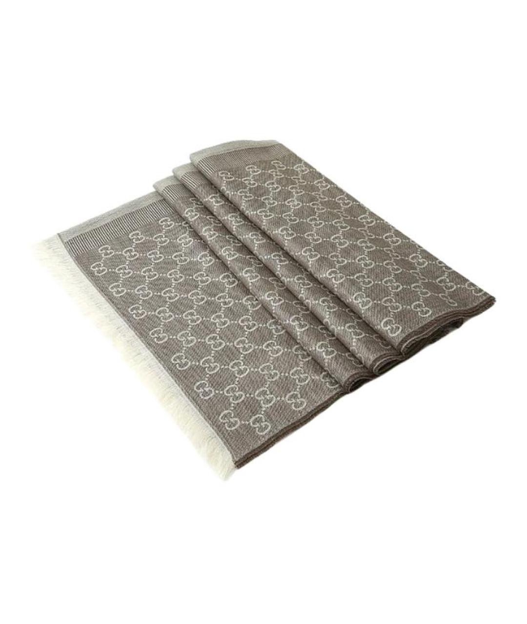 GUCCI Серый шарф, фото 2