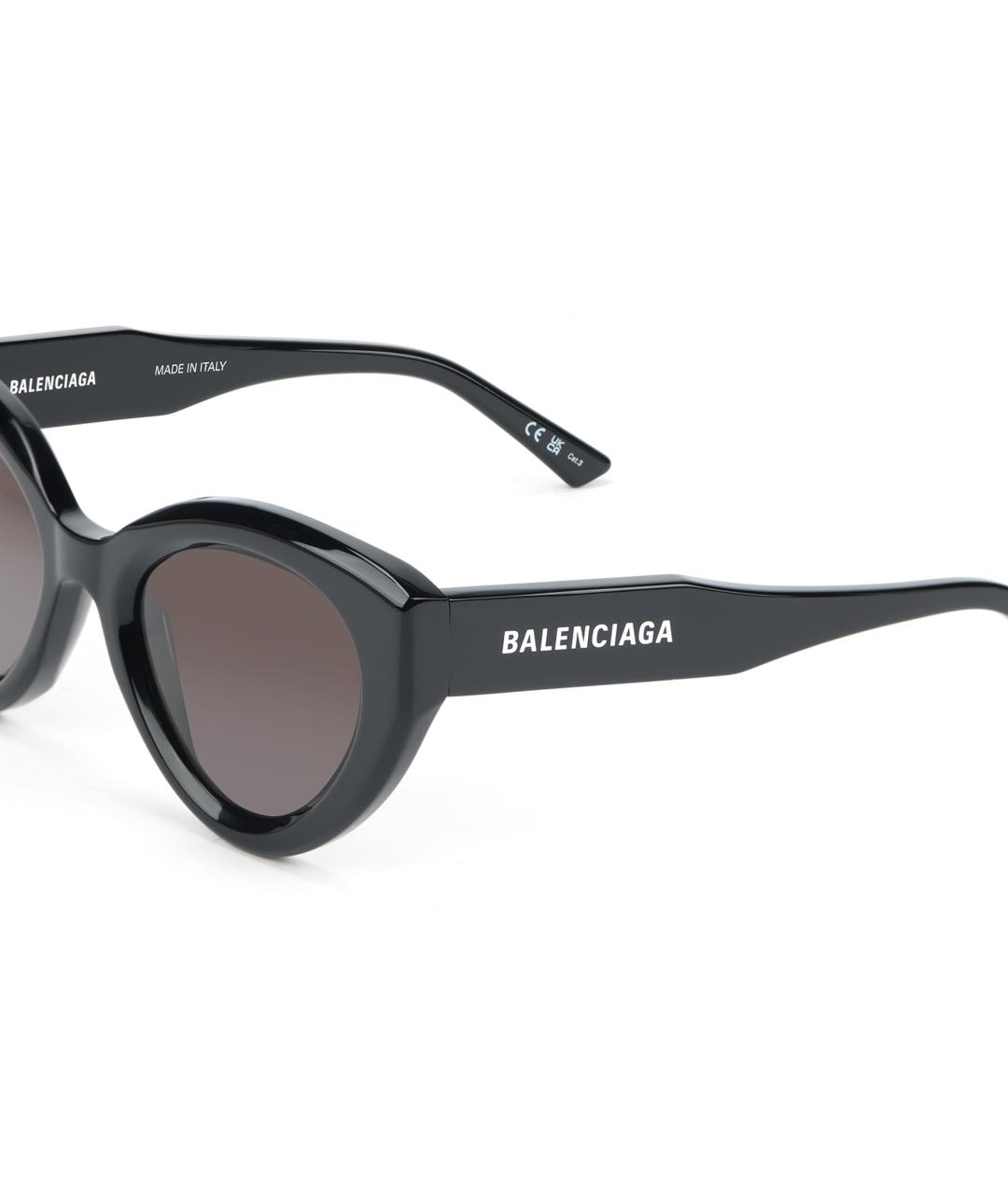 BALENCIAGA Черные пластиковые солнцезащитные очки, фото 4