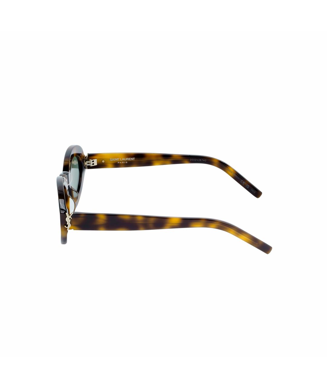 SAINT LAURENT Коричневые пластиковые солнцезащитные очки, фото 3