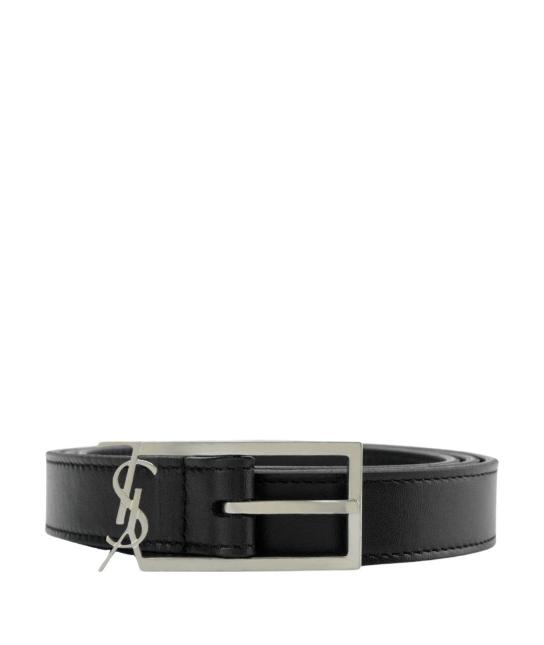 SAINT LAURENT Черный кожаный ремень, фото 1