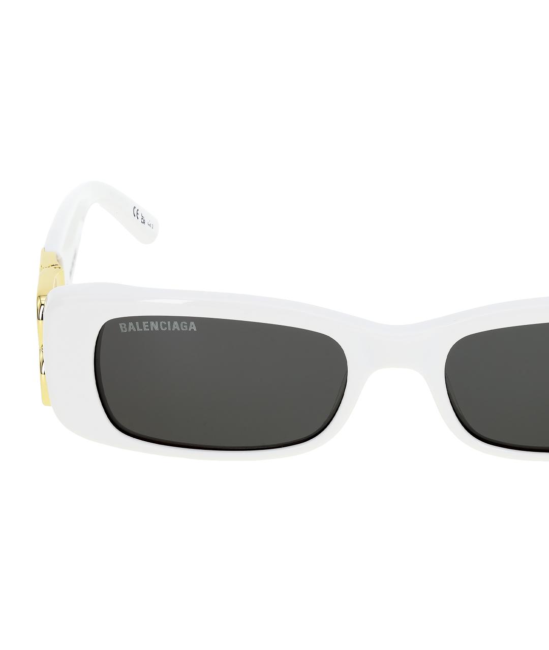 BALENCIAGA Белые пластиковые солнцезащитные очки, фото 4