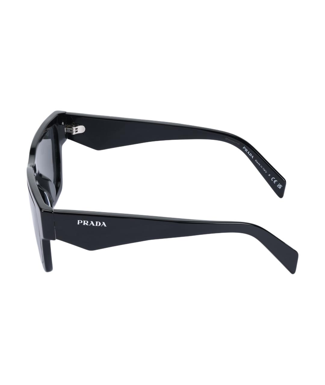 PRADA Черные пластиковые солнцезащитные очки, фото 3