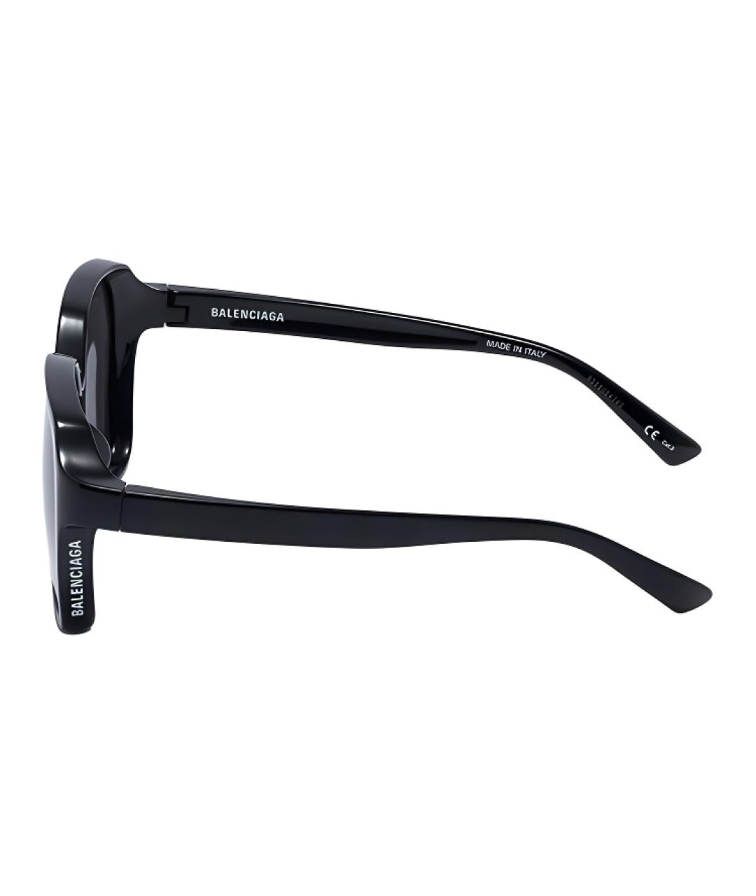 BALENCIAGA Черные пластиковые солнцезащитные очки, фото 4