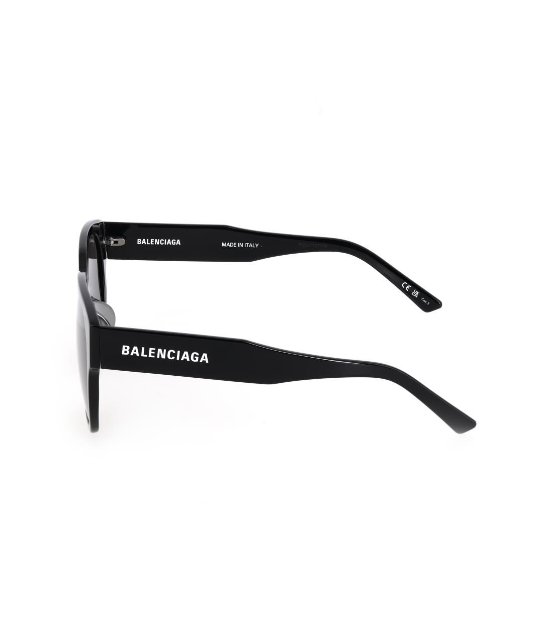 BALENCIAGA Черные пластиковые солнцезащитные очки, фото 3