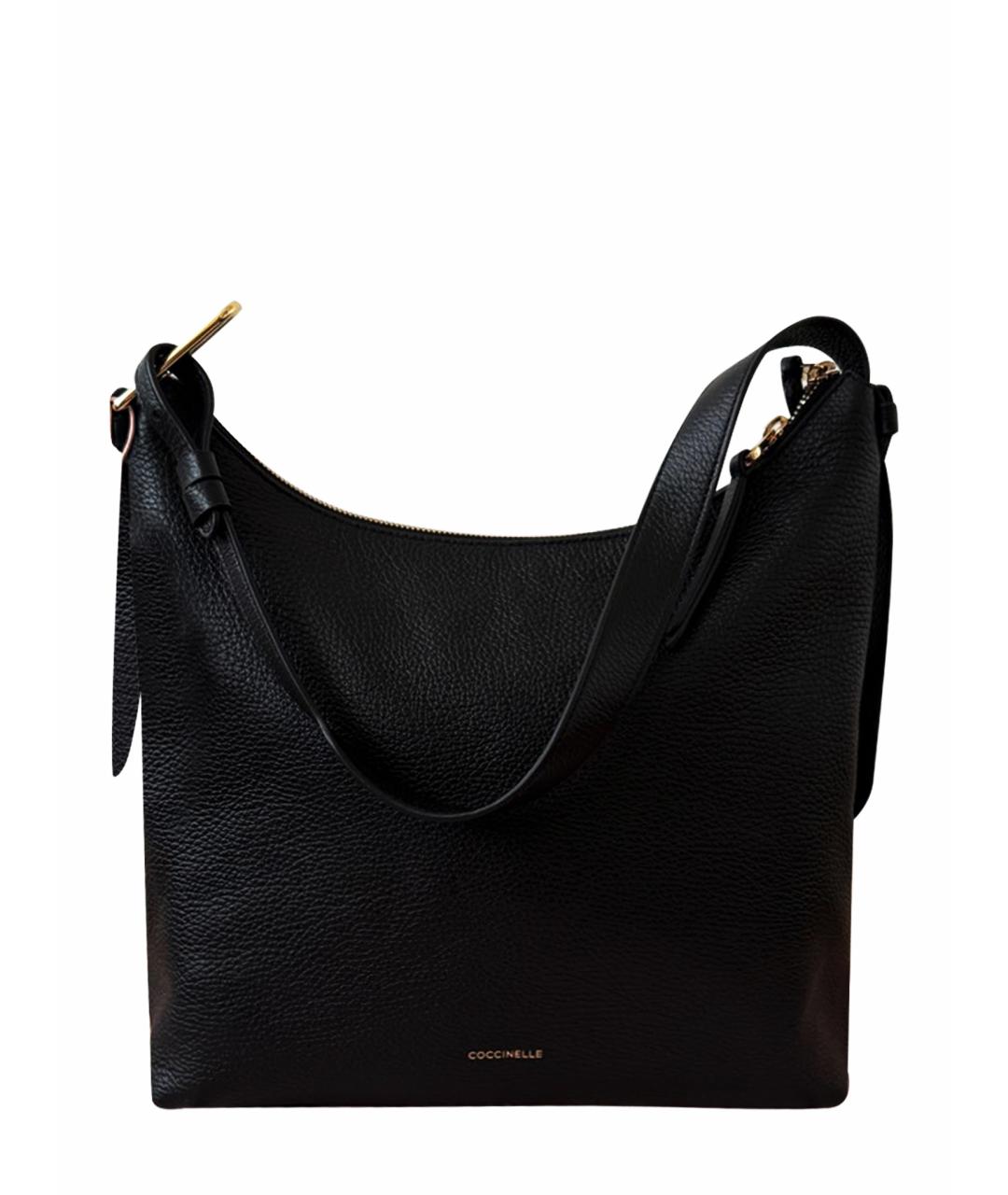 COCCINELLE Черная кожаная сумка через плечо, фото 1