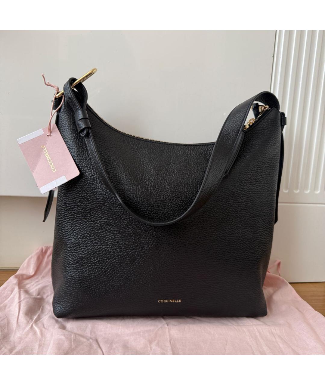COCCINELLE Черная кожаная сумка через плечо, фото 6