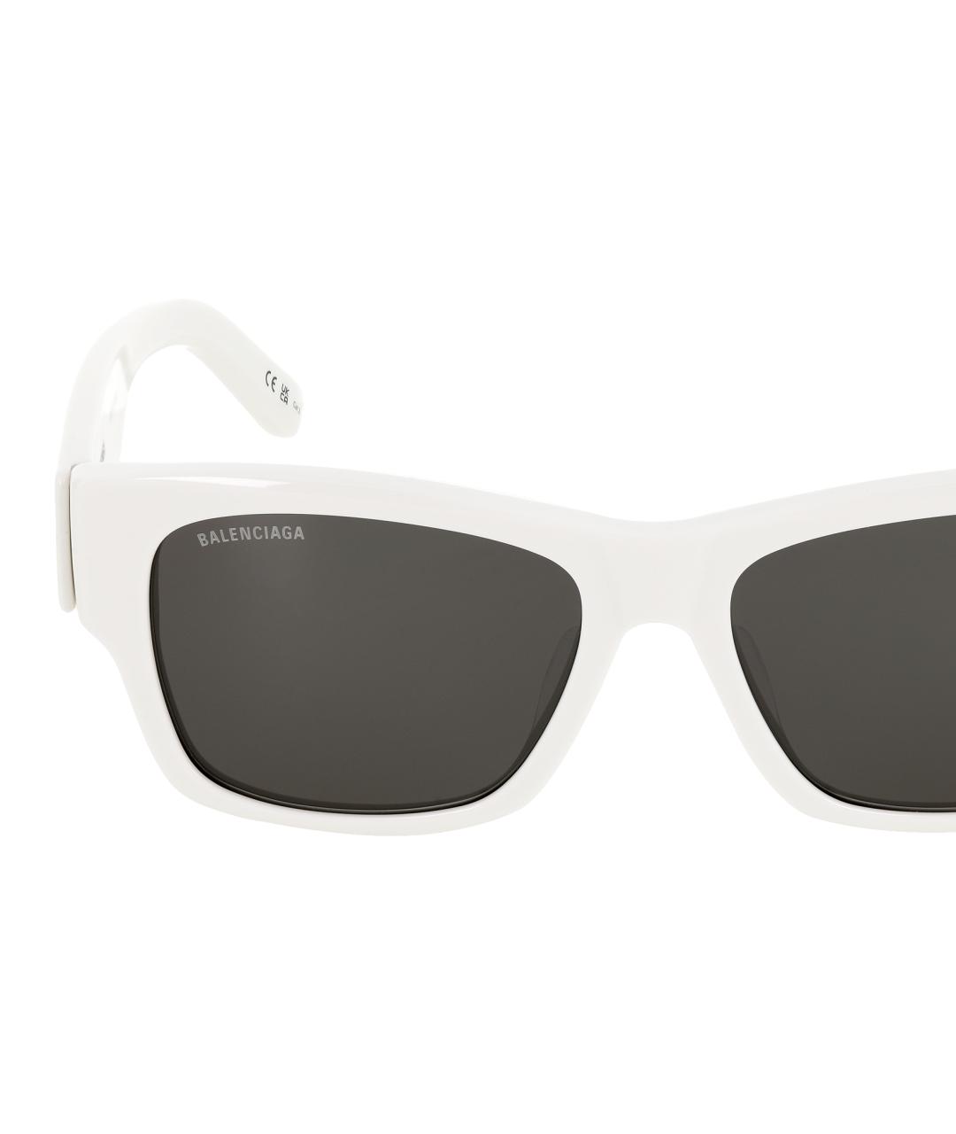 BALENCIAGA Белые пластиковые солнцезащитные очки, фото 4