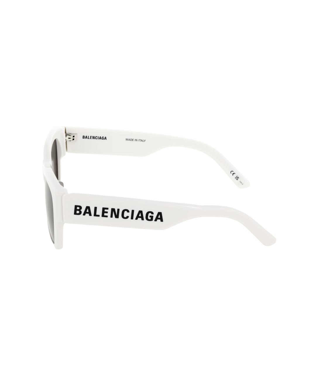 BALENCIAGA Белые пластиковые солнцезащитные очки, фото 3