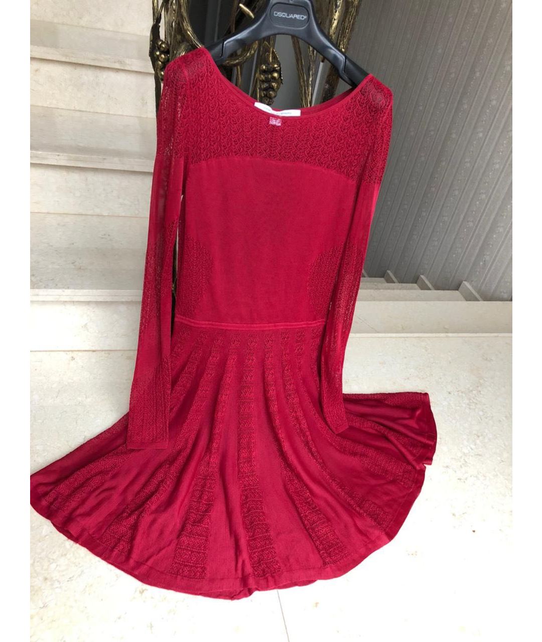 DIANE VON FURSTENBERG Красное хлопко-эластановое коктейльное платье, фото 2