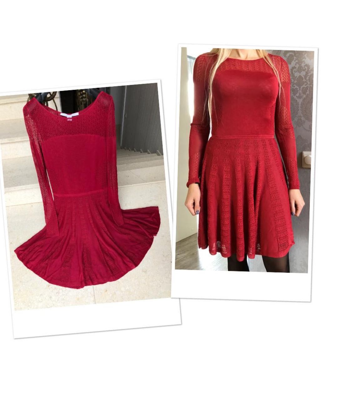 DIANE VON FURSTENBERG Красное хлопко-эластановое коктейльное платье, фото 4