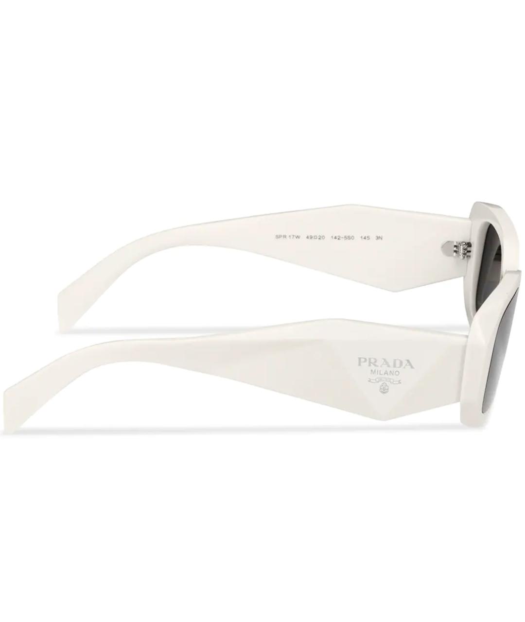 PRADA Белые пластиковые солнцезащитные очки, фото 4