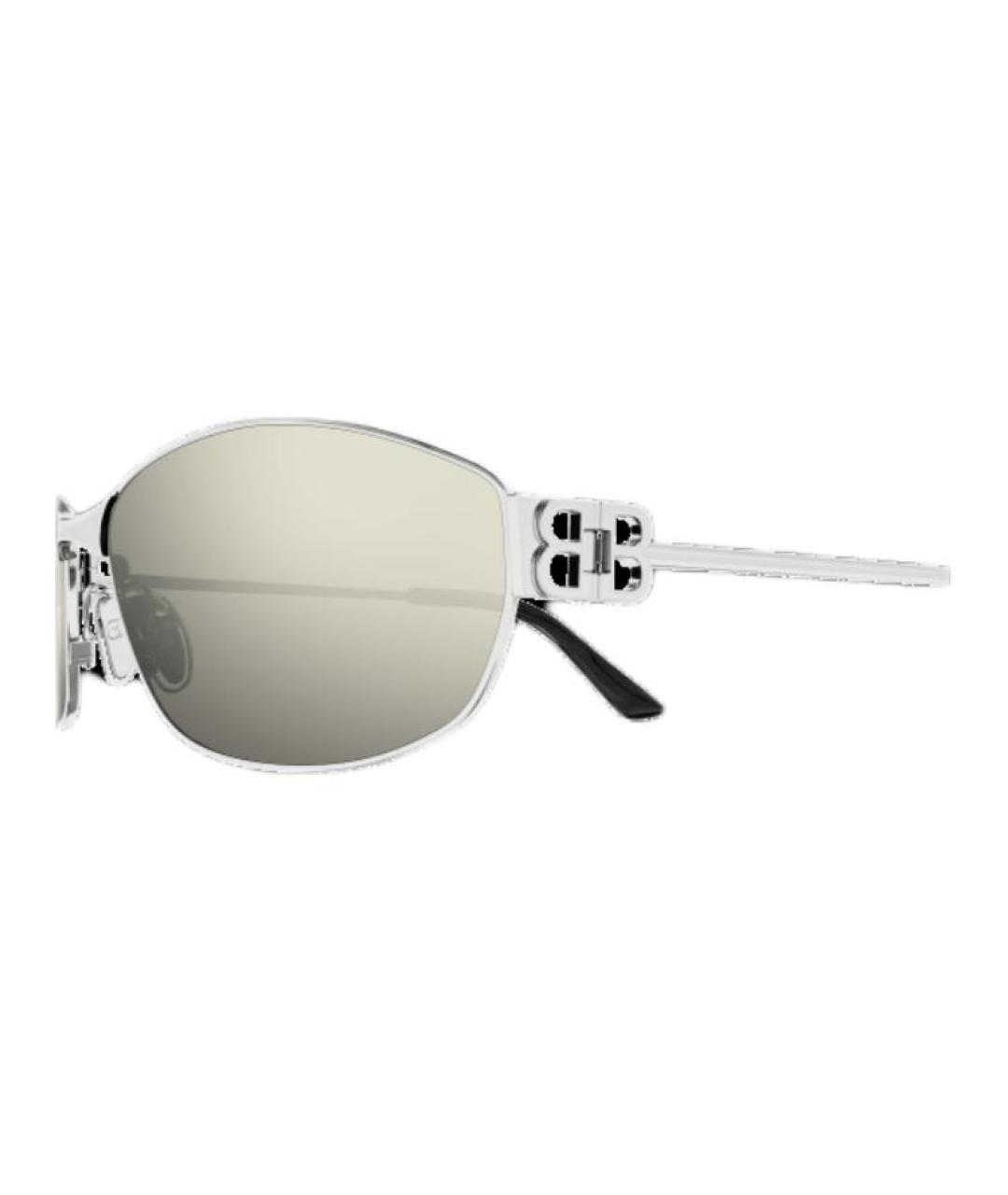 BALENCIAGA Серебряные металлические солнцезащитные очки, фото 3