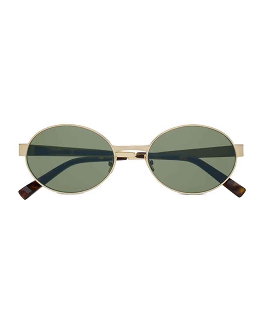 SAINT LAURENT Золотые металлические солнцезащитные очки, фото 2