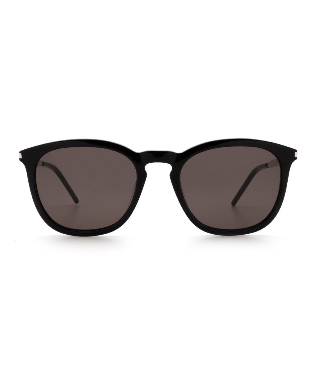 SAINT LAURENT Черные металлические солнцезащитные очки, фото 1