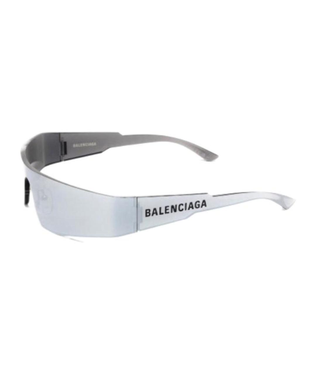 BALENCIAGA Серебряные пластиковые солнцезащитные очки, фото 2
