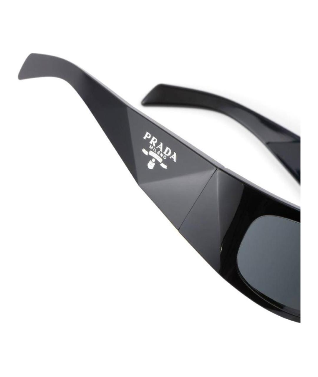 PRADA Черные пластиковые солнцезащитные очки, фото 4