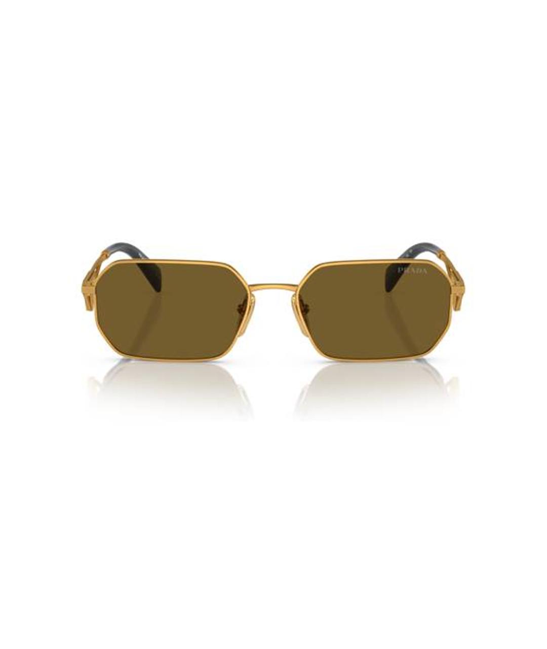 PRADA Золотые металлические солнцезащитные очки, фото 2