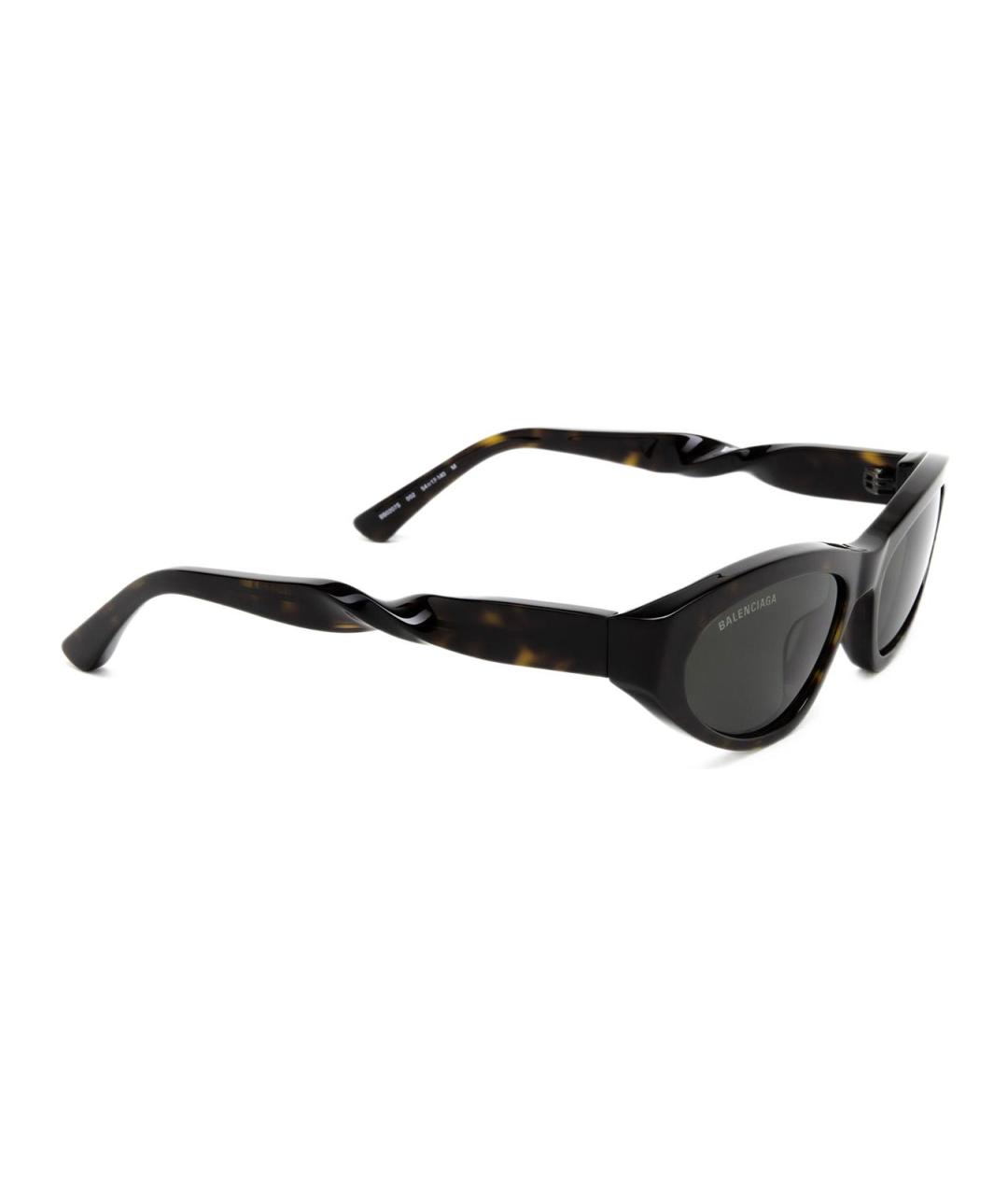 BALENCIAGA Коричневые пластиковые солнцезащитные очки, фото 1