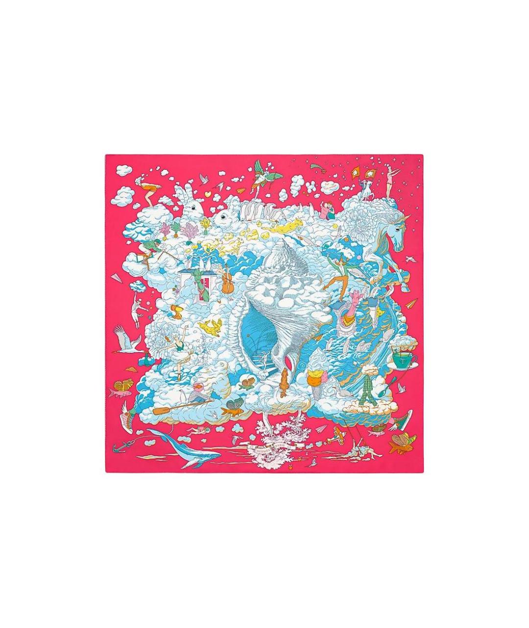 HERMES Красный шарф, фото 3