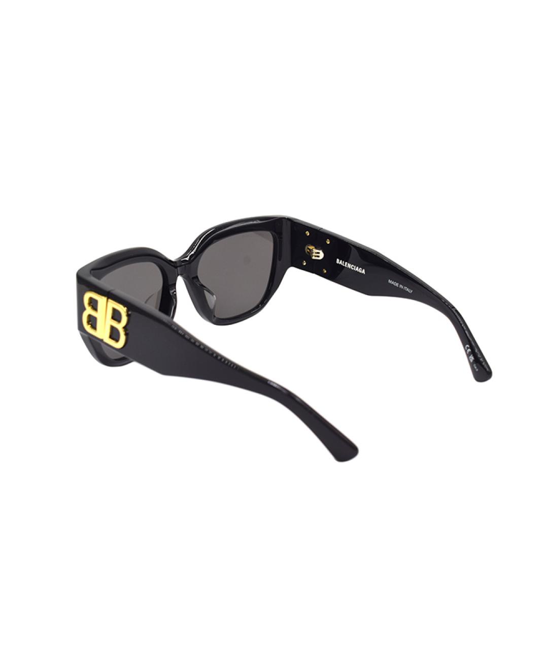 BALENCIAGA Черные пластиковые солнцезащитные очки, фото 3