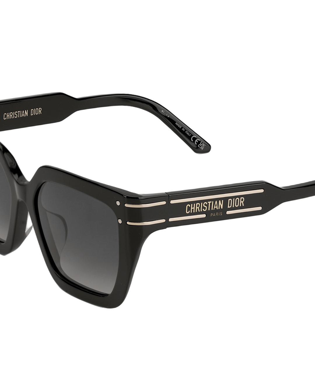 CHRISTIAN DIOR Черные пластиковые солнцезащитные очки, фото 4