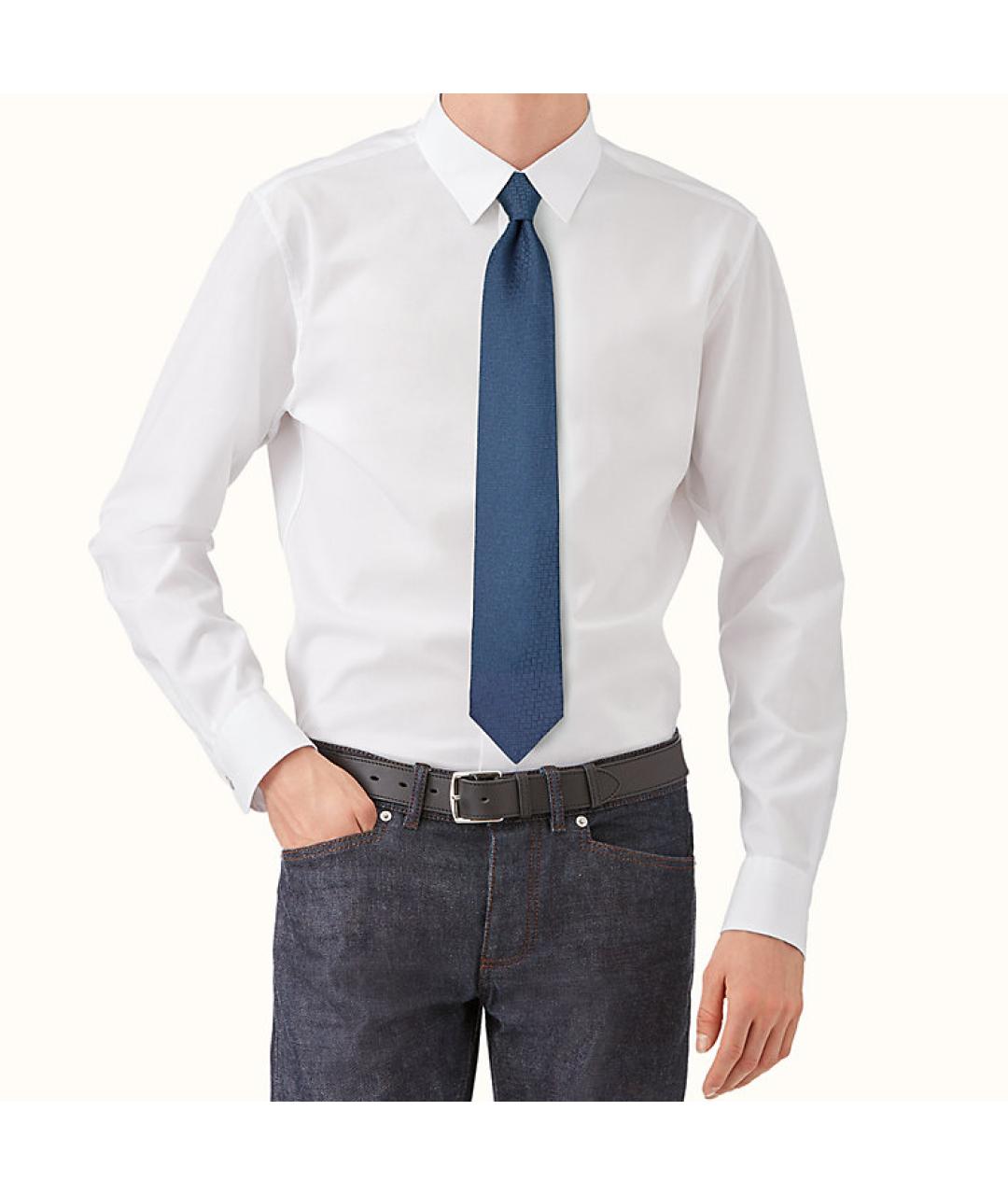 HERMES Темно-синий галстук, фото 2