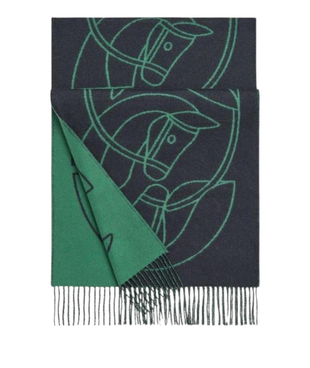 HERMES Темно-синий шарф, фото 1