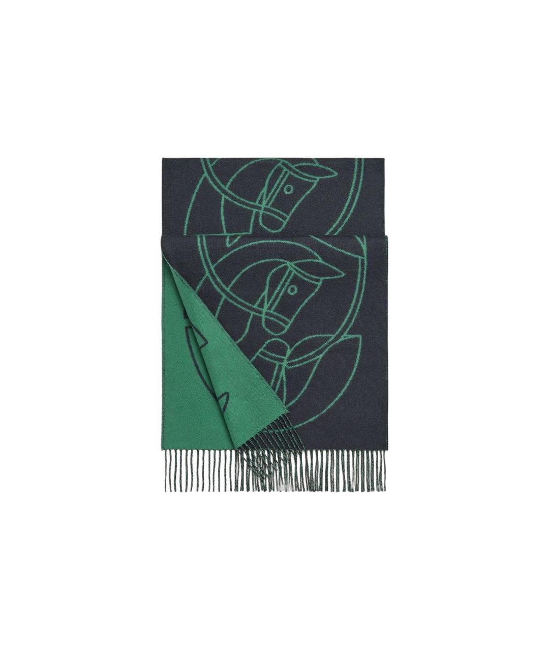 HERMES Темно-синий шарф, фото 3