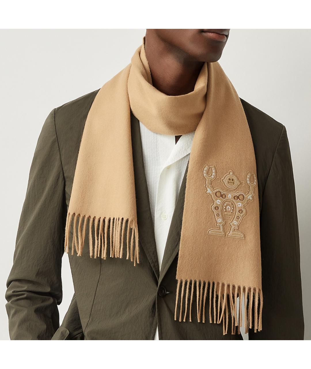 HERMES Бежевый шарф, фото 2