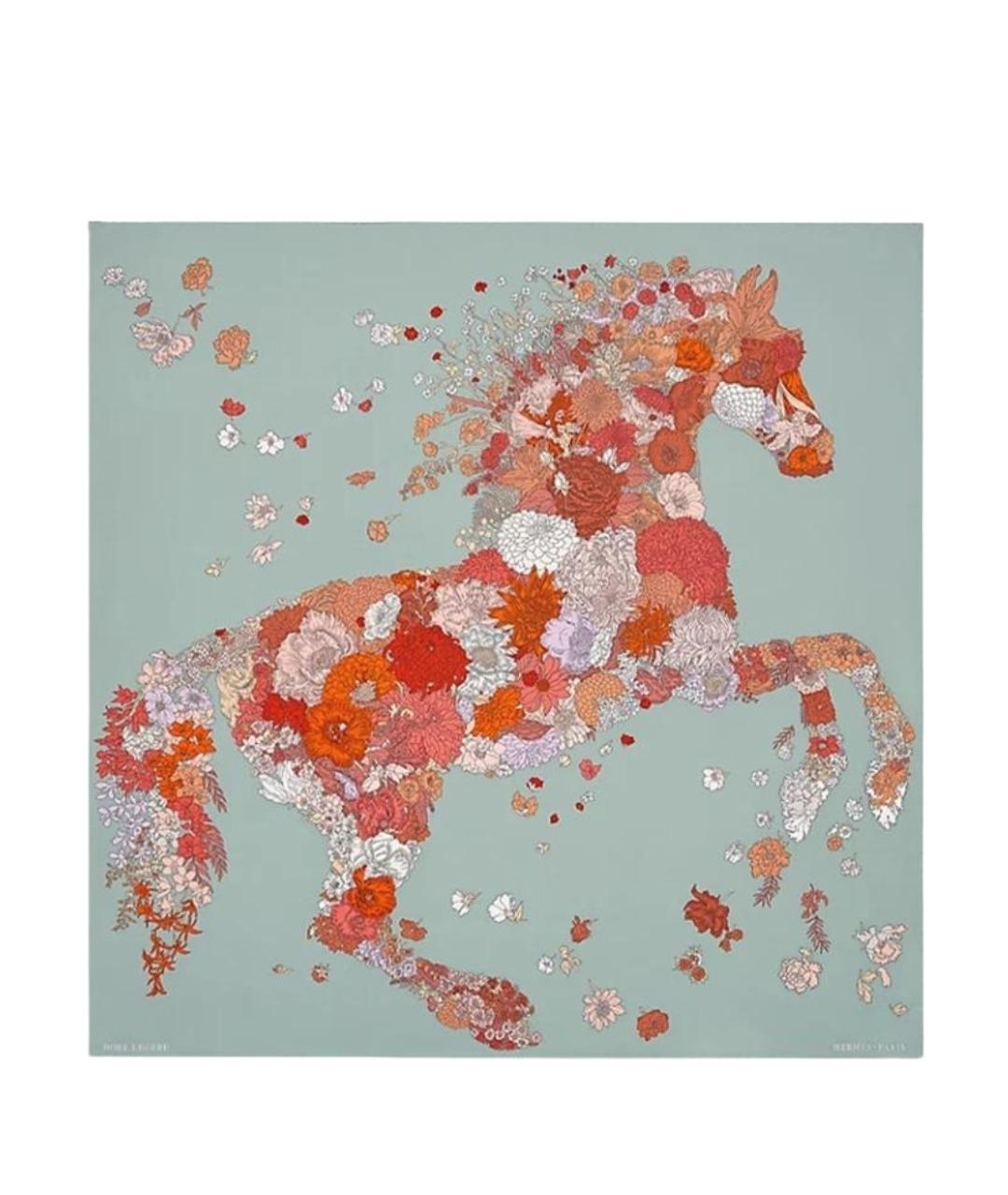 HERMES Синий шарф, фото 1