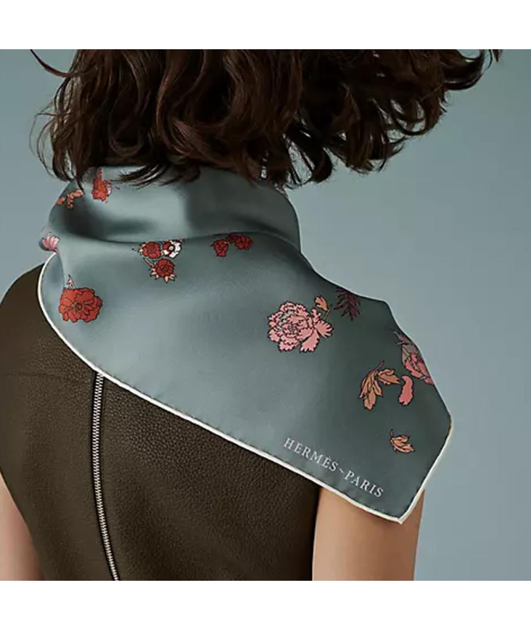 HERMES Синий шарф, фото 2