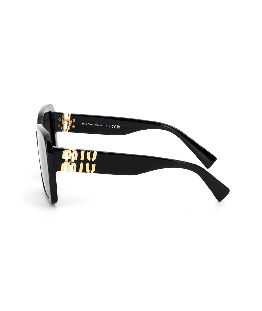 MIU MIU Черные пластиковые солнцезащитные очки, фото 3