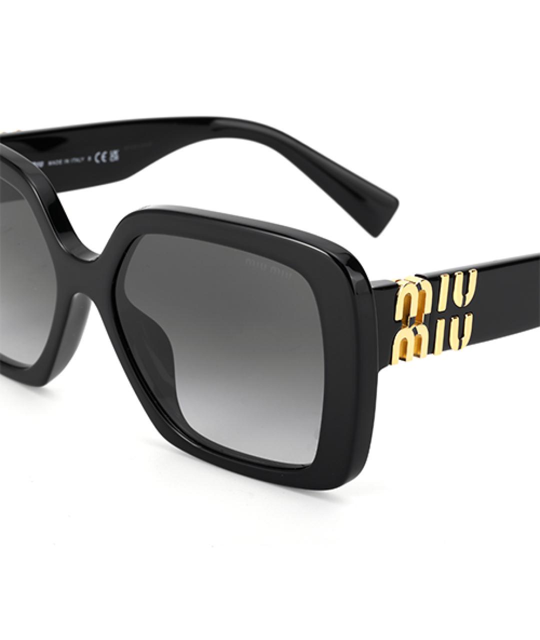 MIU MIU Черные пластиковые солнцезащитные очки, фото 4