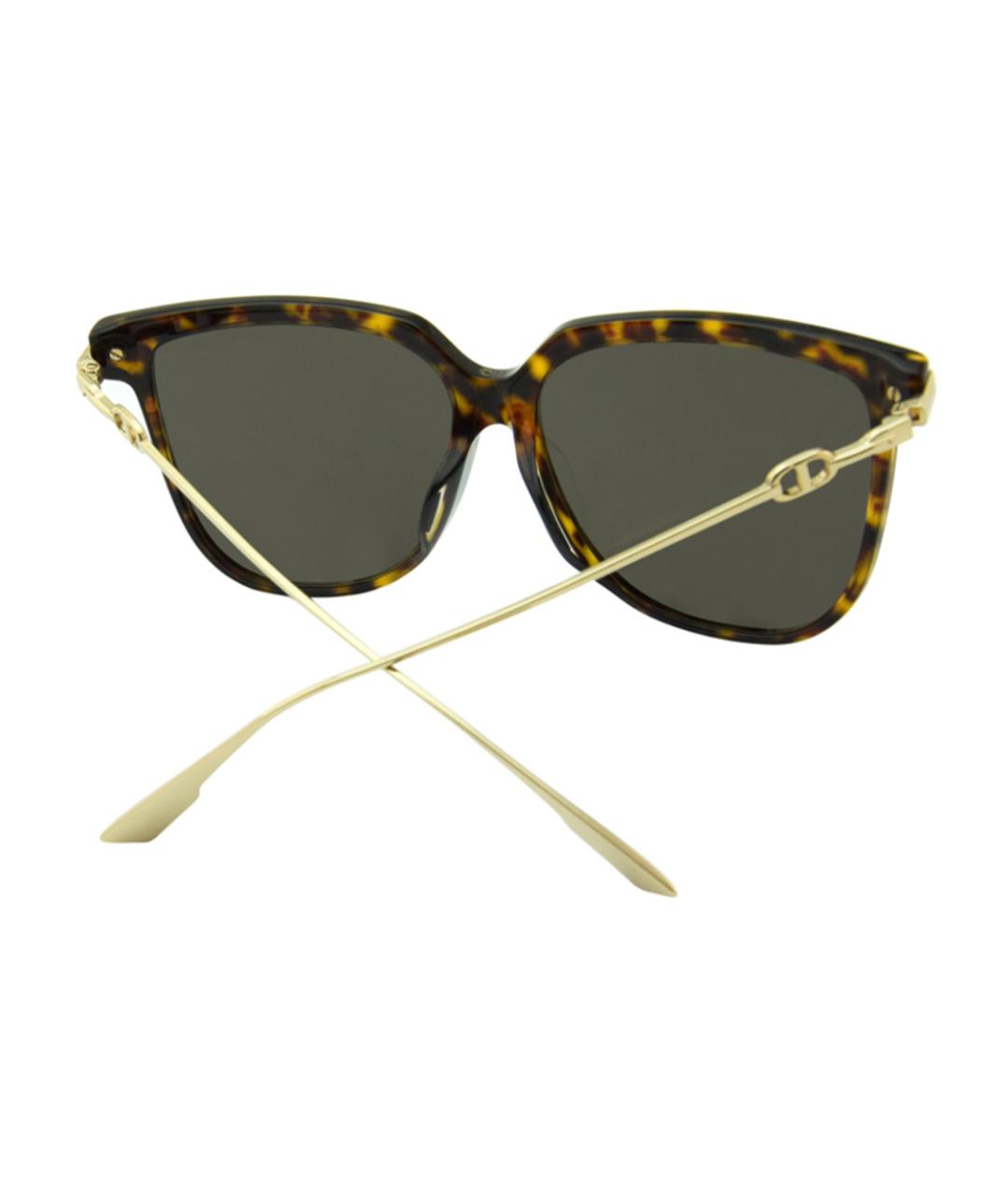 CHRISTIAN DIOR Коричневые пластиковые солнцезащитные очки, фото 4