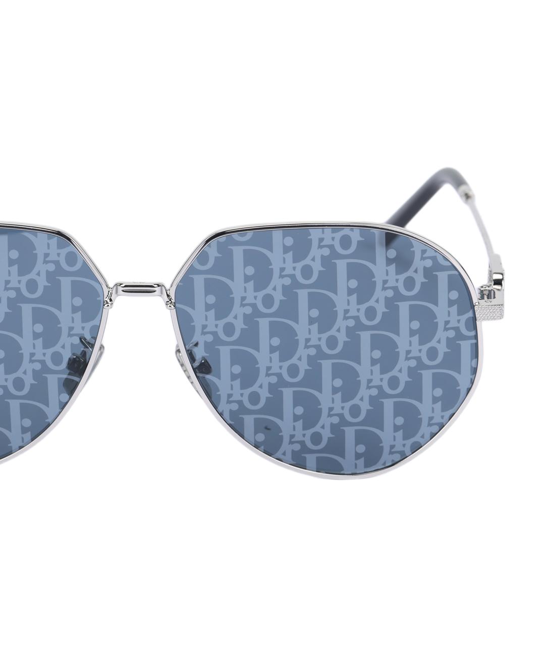 CHRISTIAN DIOR Серебряные металлические солнцезащитные очки, фото 4