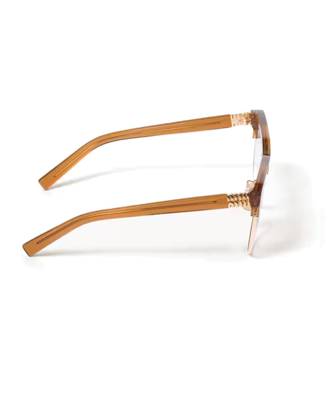 MIU MIU Коричневые пластиковые солнцезащитные очки, фото 3