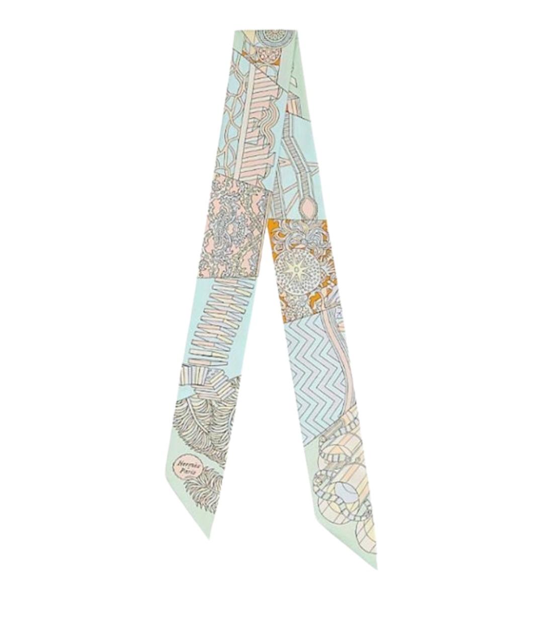 HERMES Салатовый шарф, фото 1