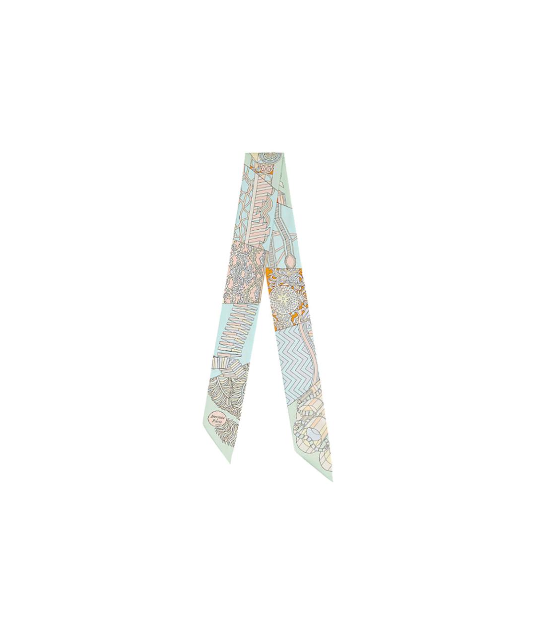 HERMES Салатовый шарф, фото 3