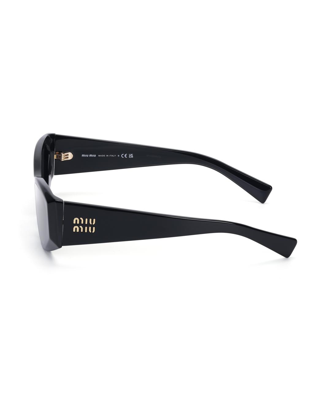 MIU MIU Черные пластиковые солнцезащитные очки, фото 3