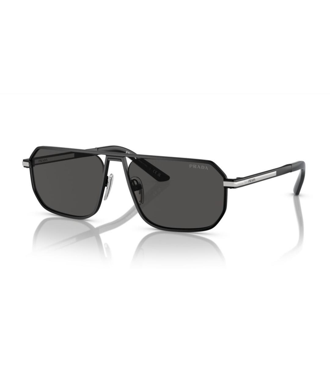 PRADA Черные металлические солнцезащитные очки, фото 1