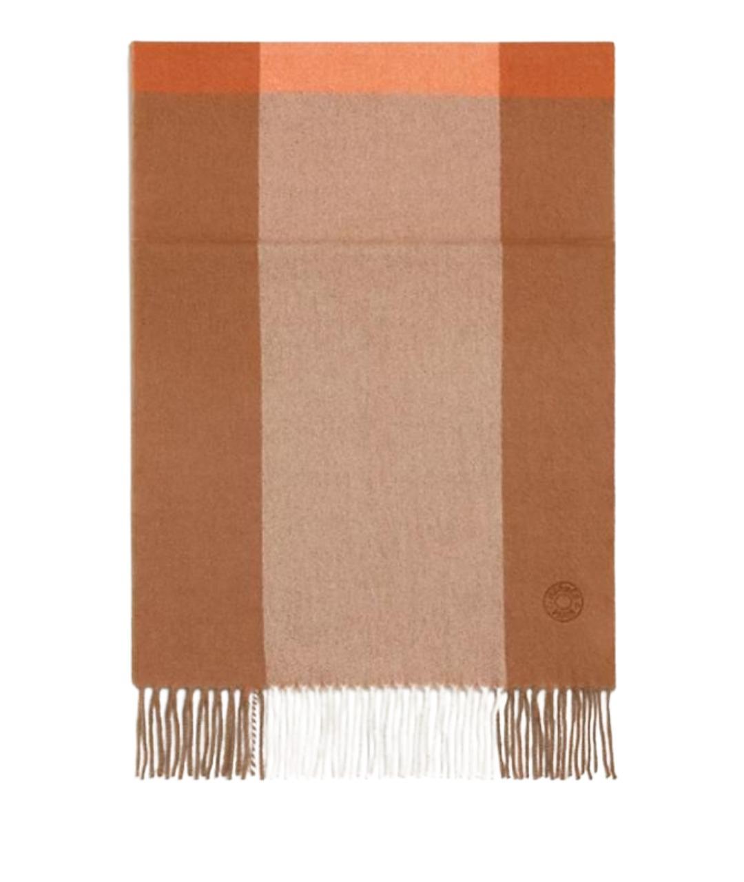 HERMES Коричневый шарф, фото 1