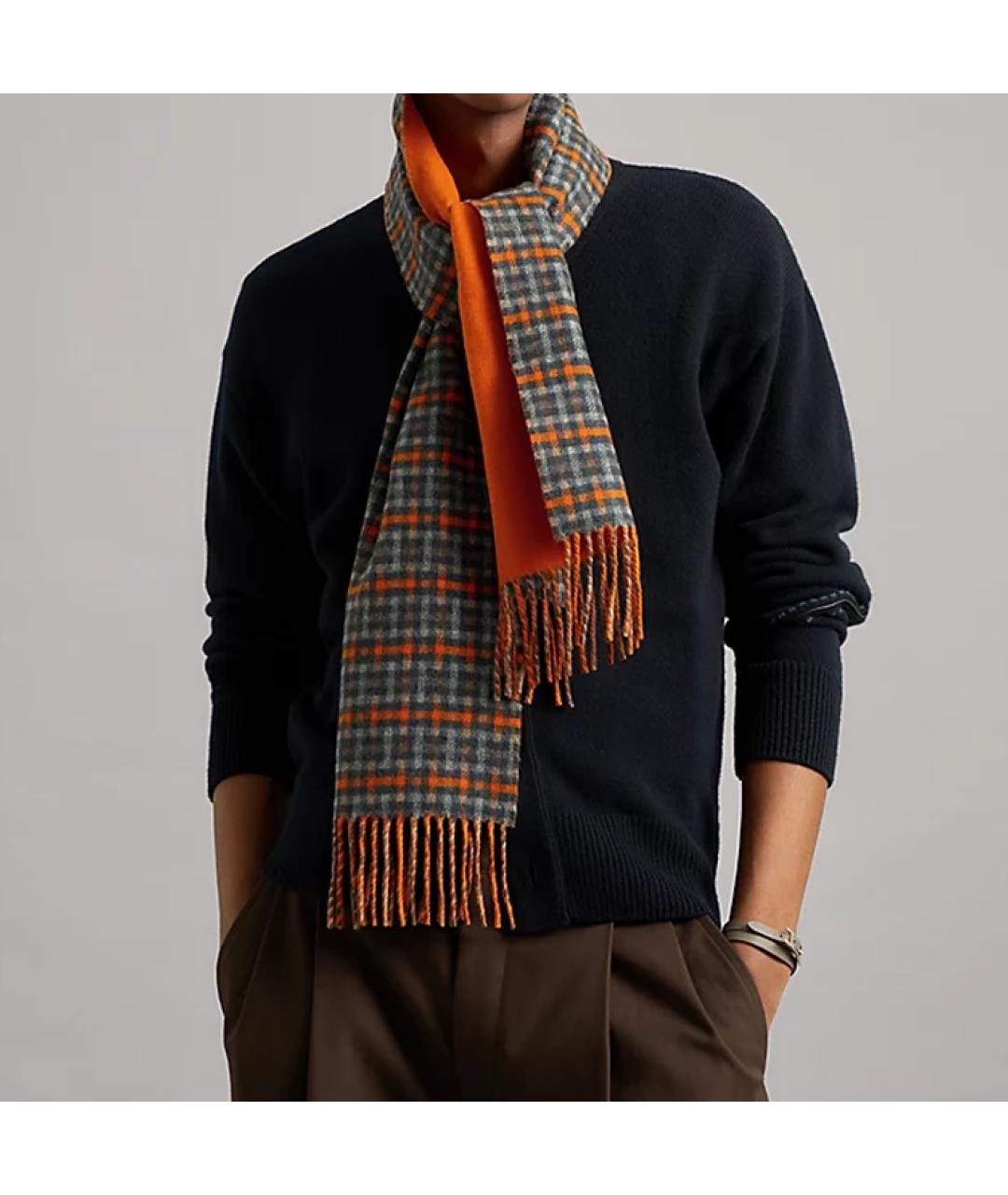 HERMES Оранжевый шарф, фото 2