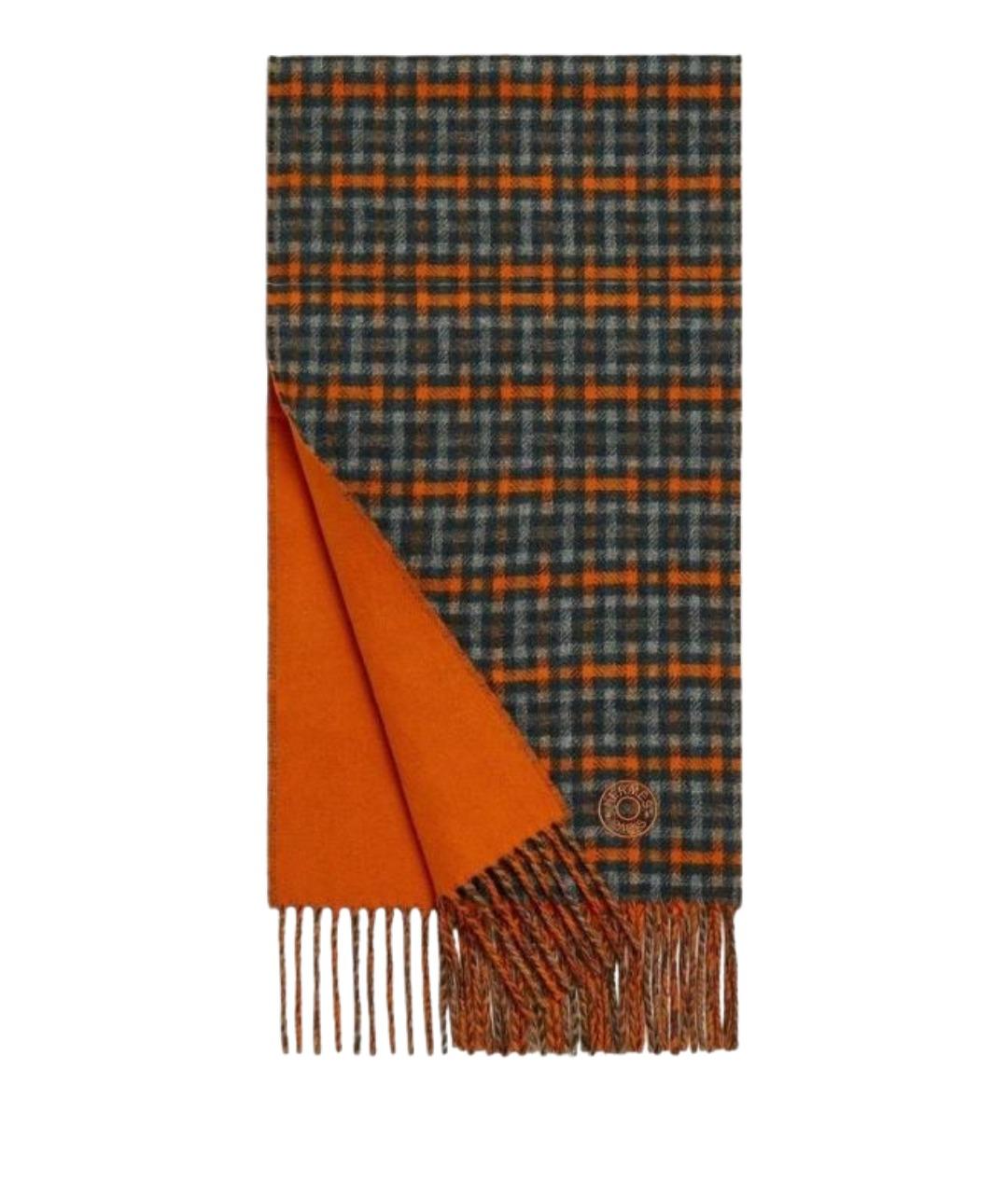 HERMES Оранжевый шарф, фото 1