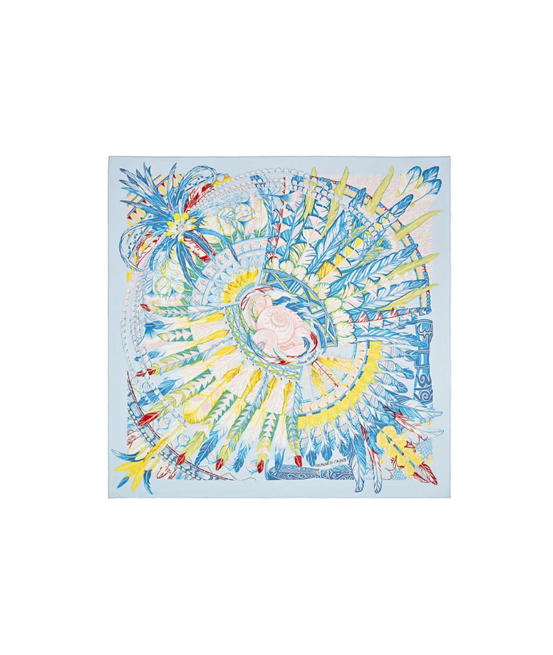 HERMES Голубой шарф, фото 3